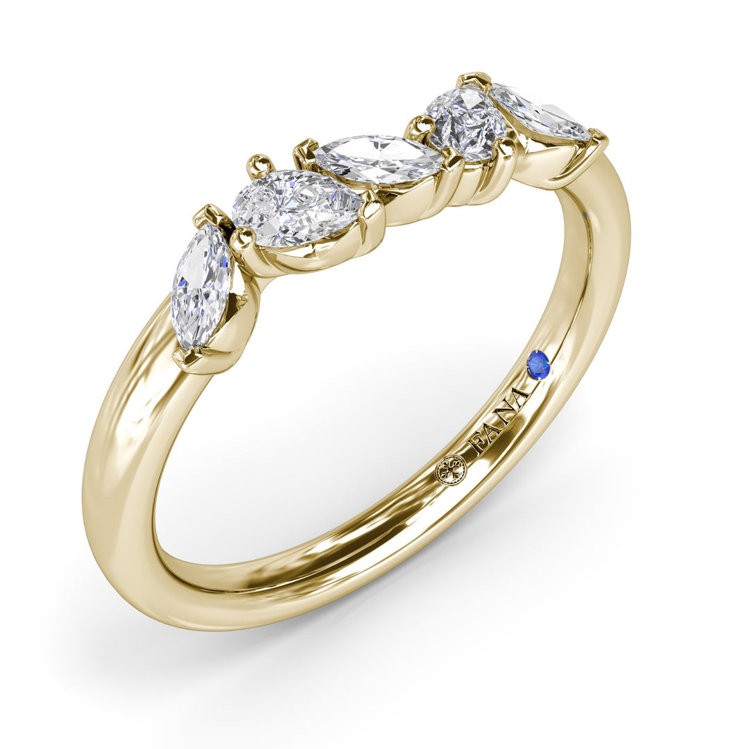 Marquise and Pear Diamond Wedding Band