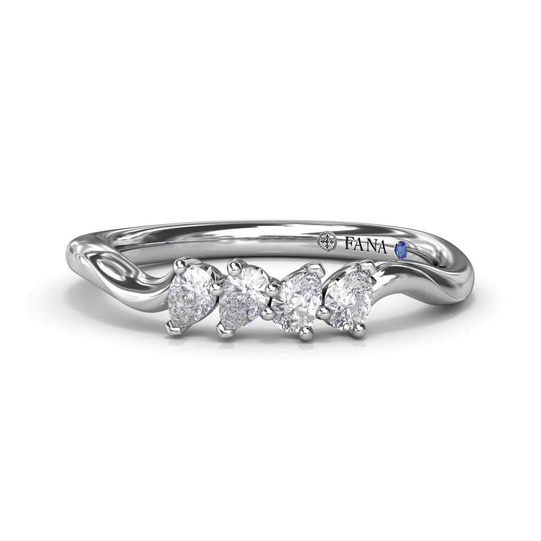 Pear Diamond Wedding Band
