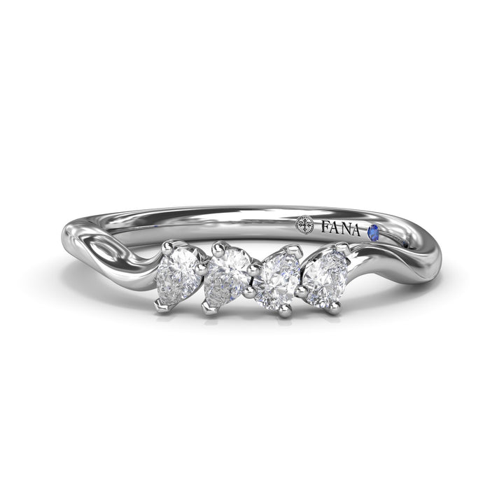 Pear Diamond Wedding Band