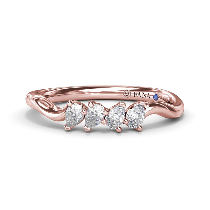 Pear Diamond Wedding Band