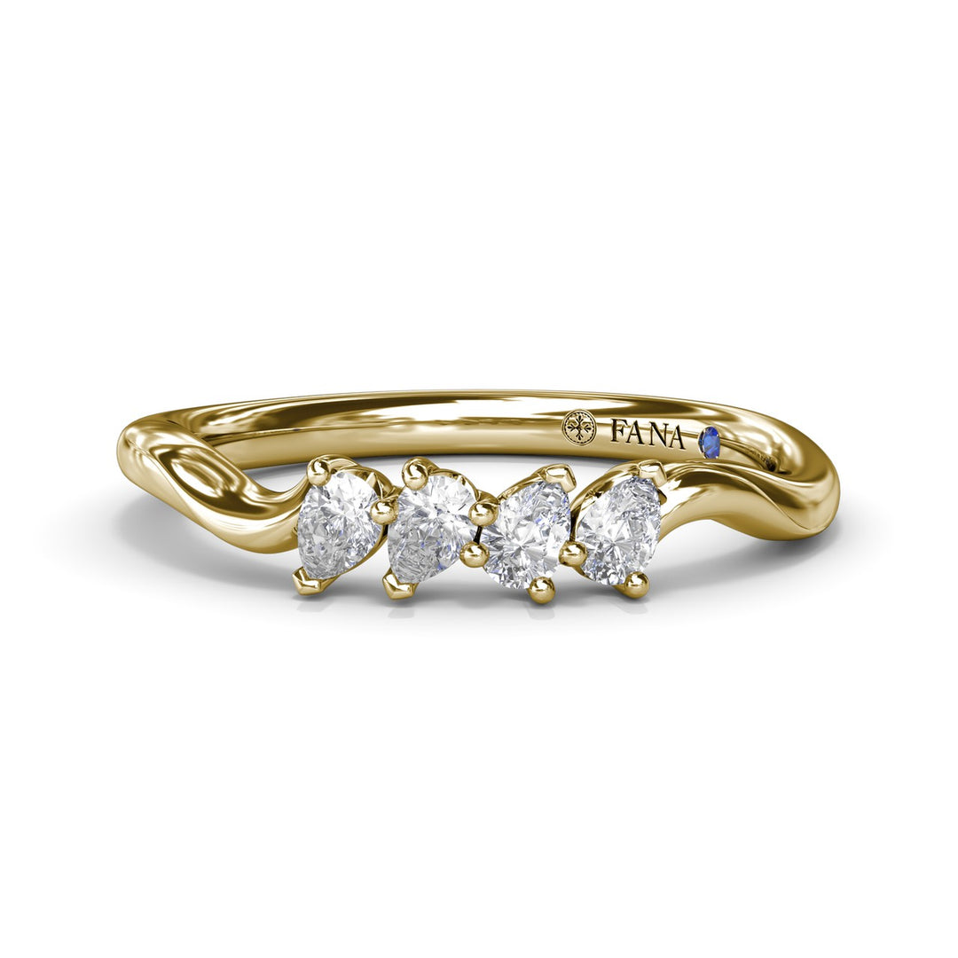 Pear Diamond Wedding Band