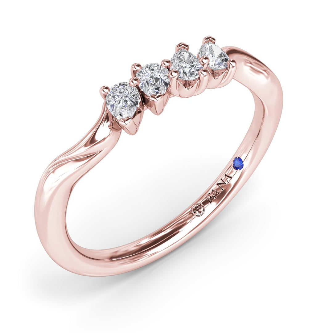 Pear Diamond Wedding Band