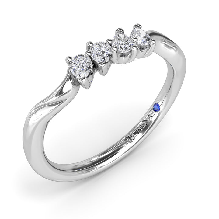 Pear Diamond Wedding Band