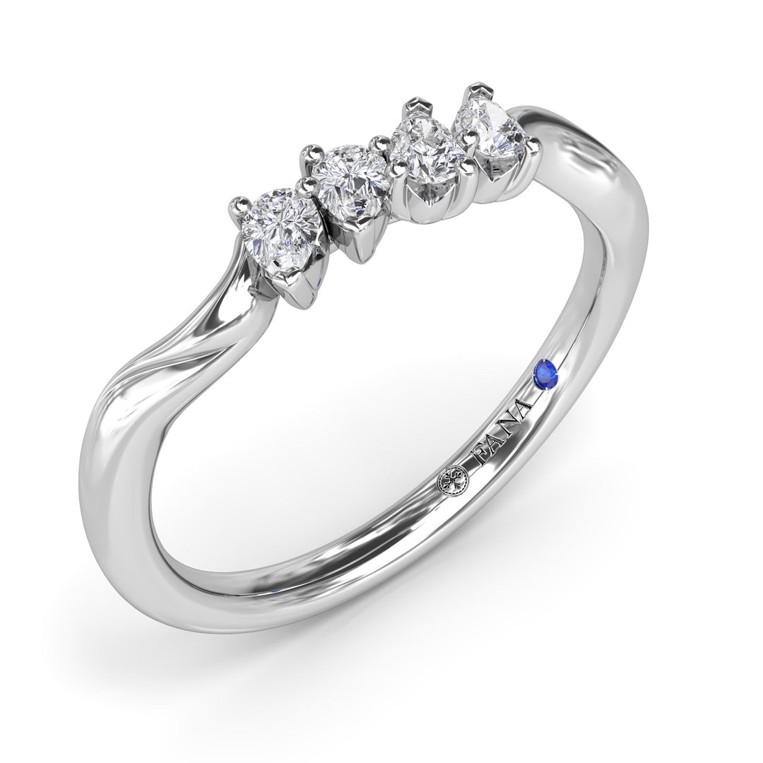 Pear Diamond Wedding Band