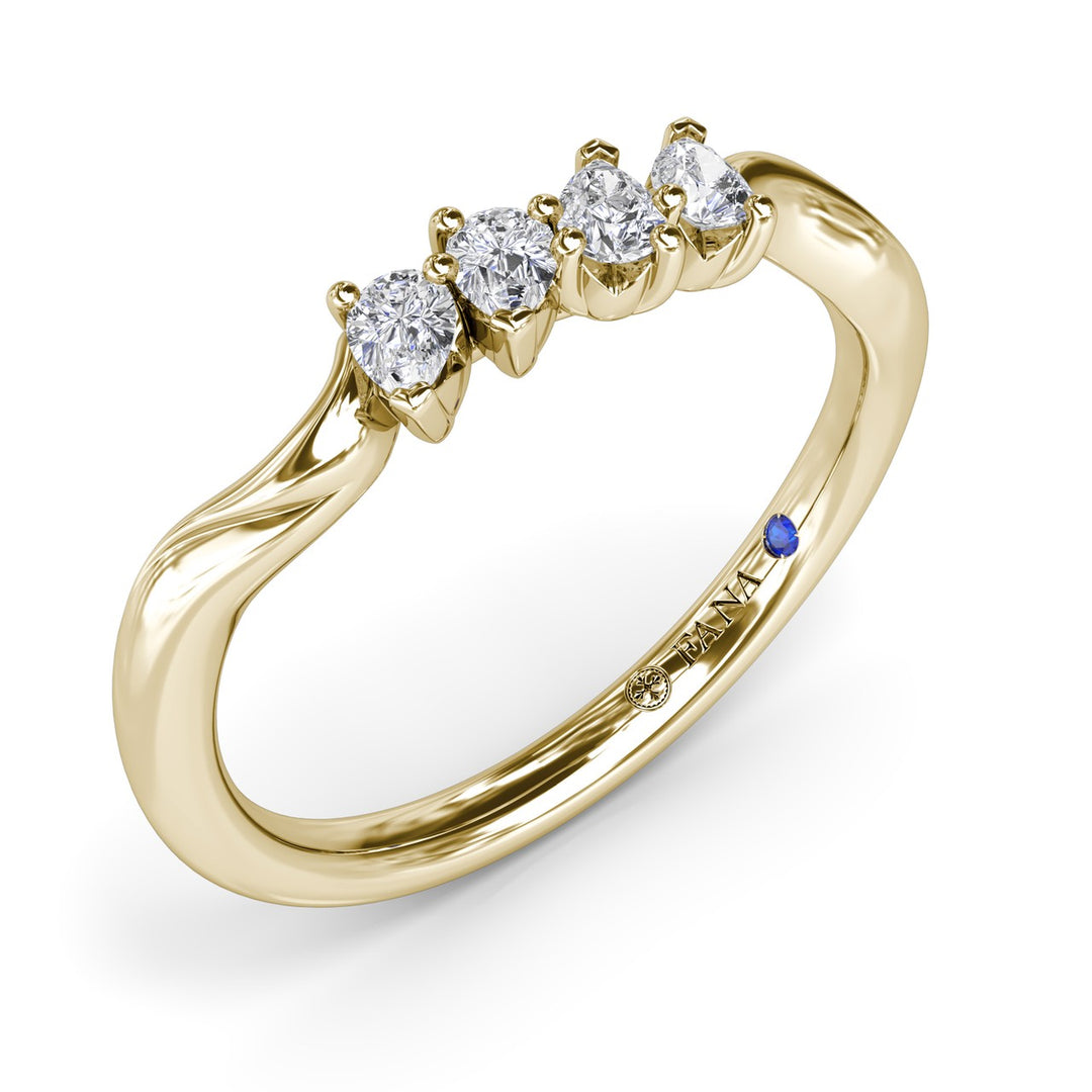 Pear Diamond Wedding Band
