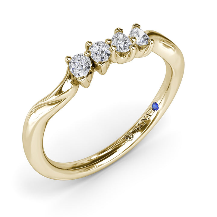Pear Diamond Wedding Band