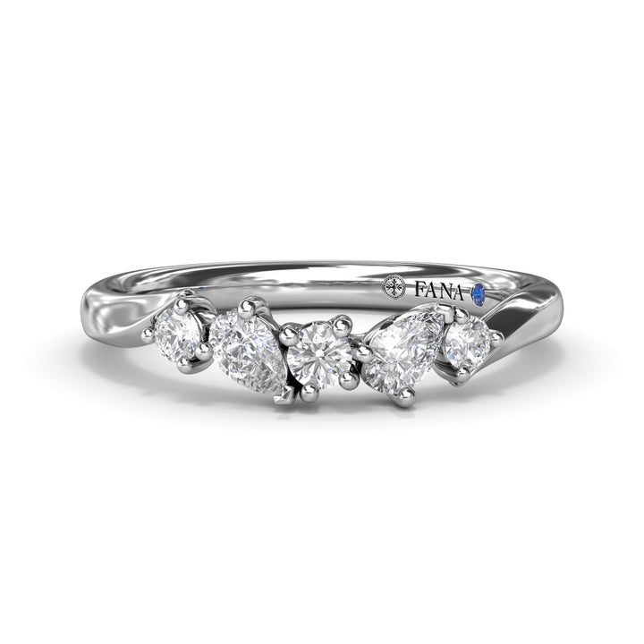 Pear and Round Diamond Band
