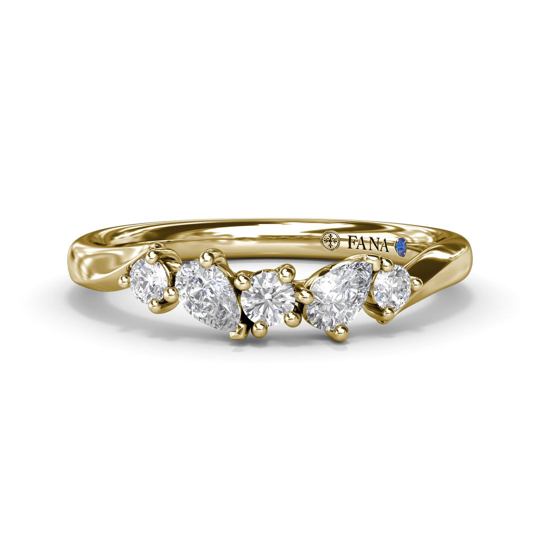 Pear and Round Diamond Band
