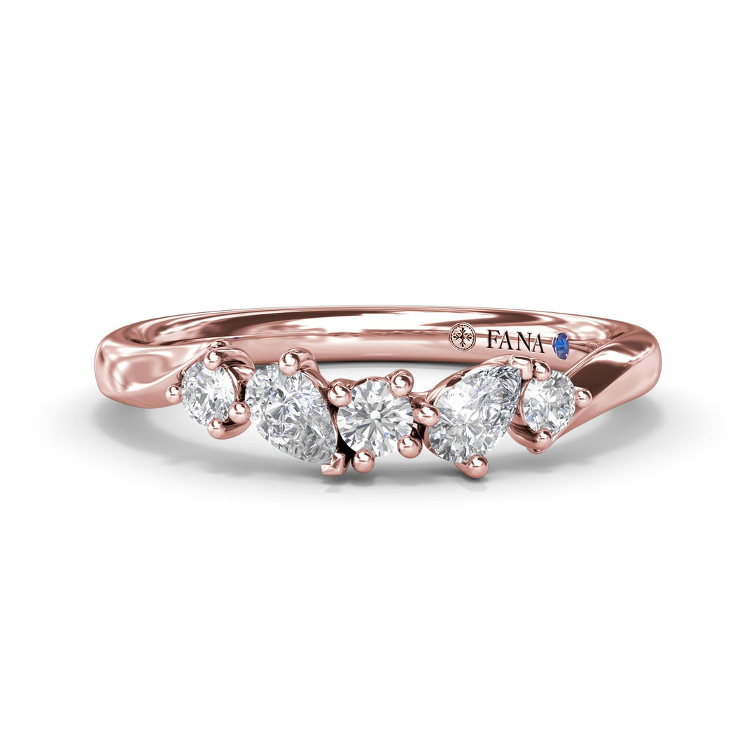 Pear and Round Diamond Band