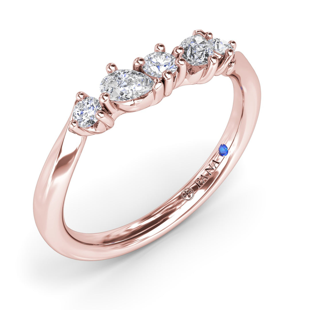 Pear and Round Diamond Band