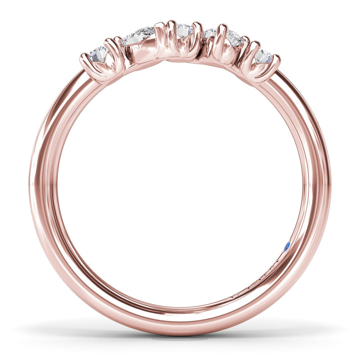 Round and Pear Diamond Wedding Band