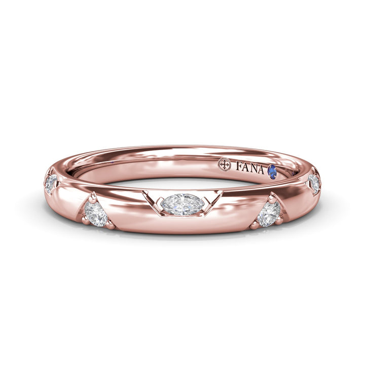 Marquise and Round Diamond Band