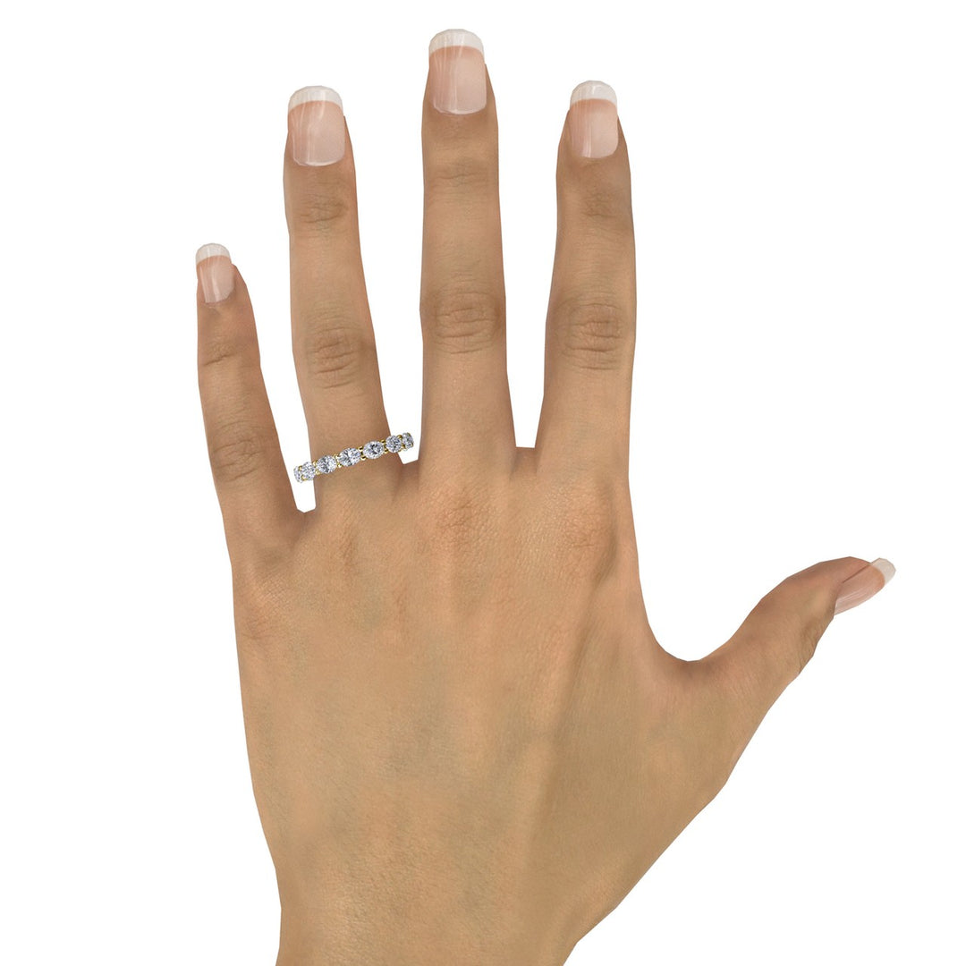 Shared Prong Oval Eternity Band