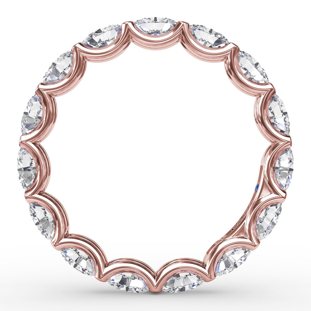 Shared Prong Oval Eternity Band