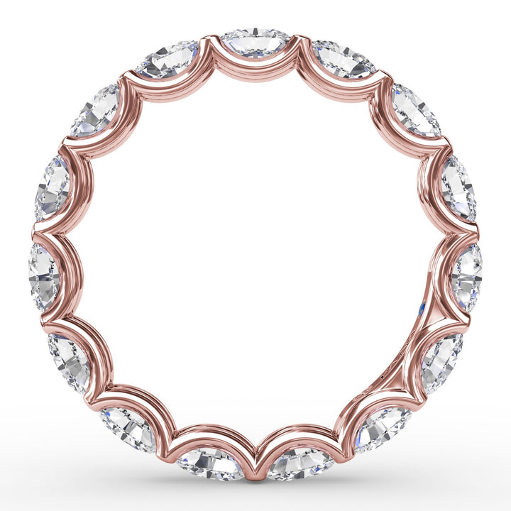 Shared Prong Oval Eternity Band
