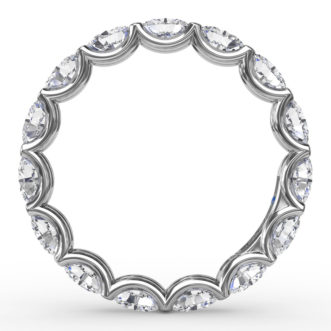 Shared Prong Oval Eternity Band
