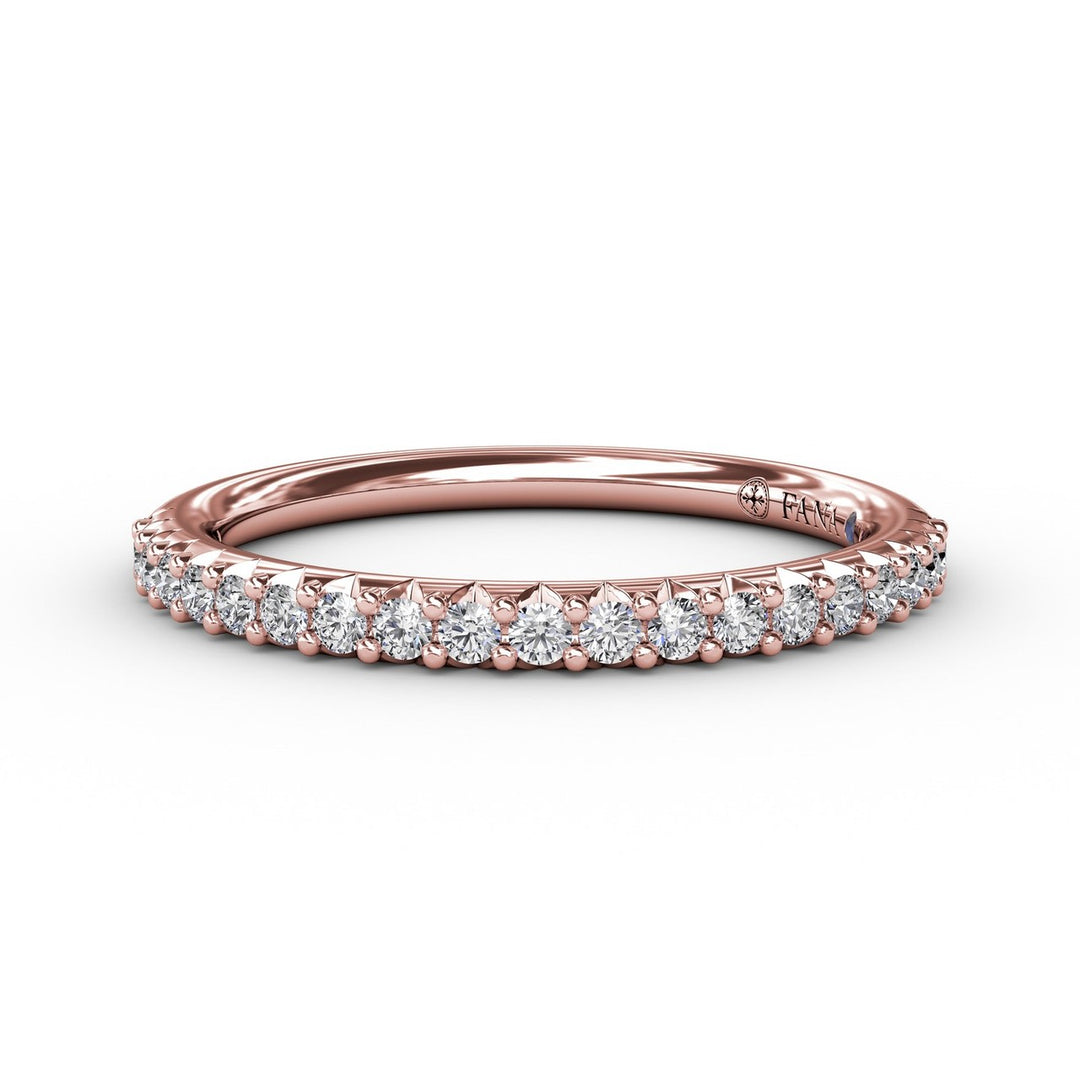 Delicate Modern Shared Prong Anniversary Band