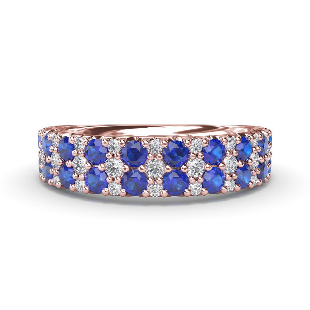 Pave Sapphire and Diamond Anniversary Band