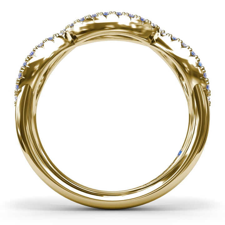 Crossover Sapphire and Diamond Wedding Band