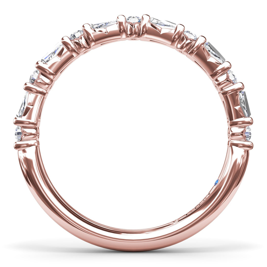 Tapered Baguette and Round Anniversary Band