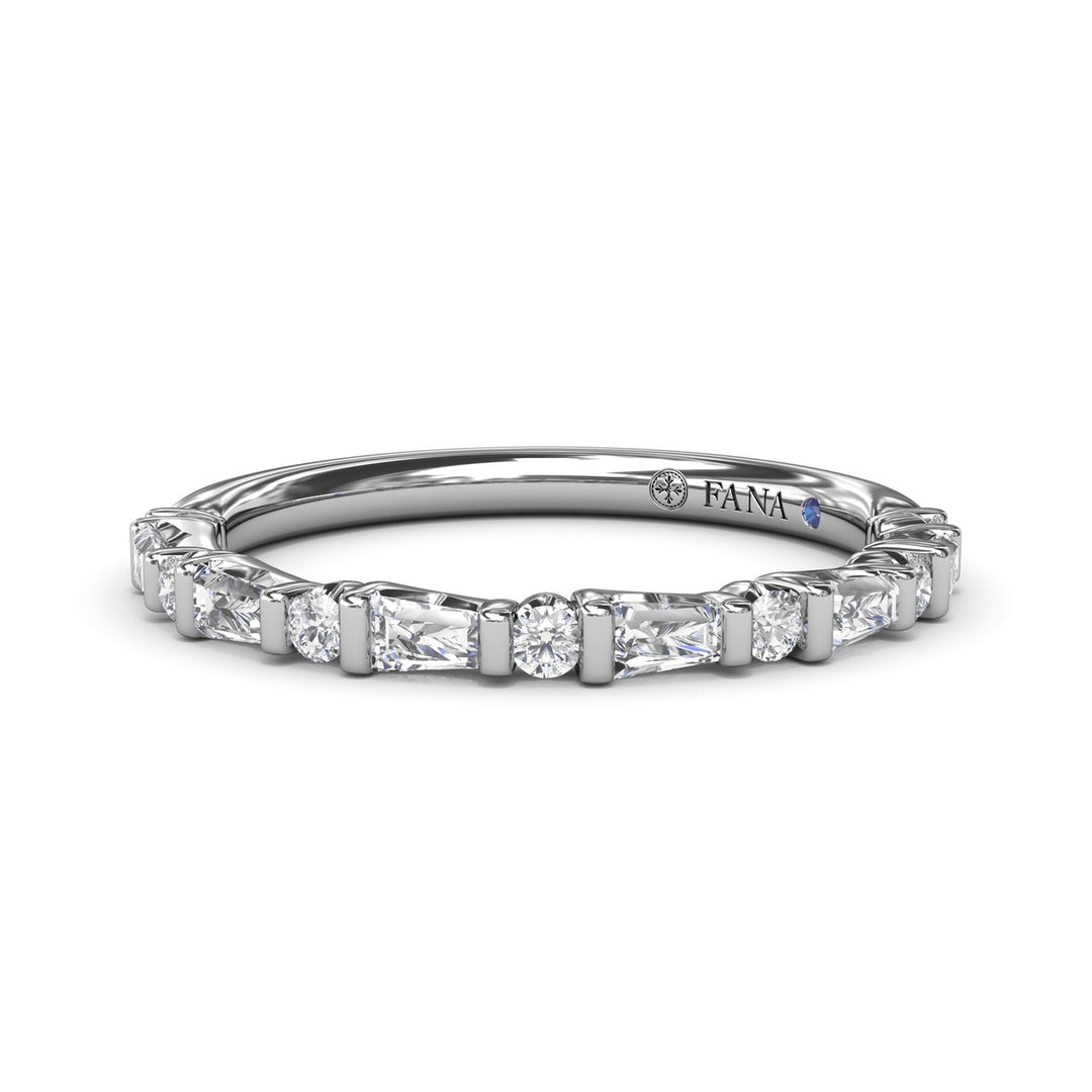 Tapered Baguette and Round Anniversary Band