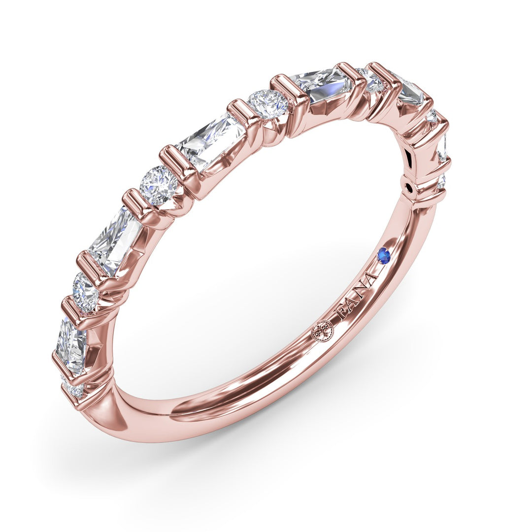 Tapered Baguette and Round Anniversary Band