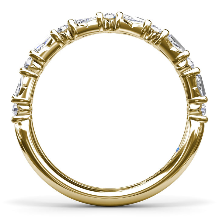 Tapered Baguette and Round Anniversary Band