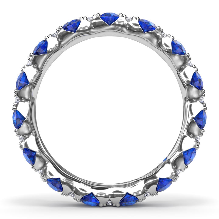 Round Sapphire and Diamond Eternity Band