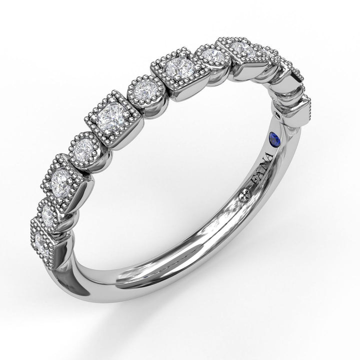 Alternating Square and Round Vintage Diamond Band