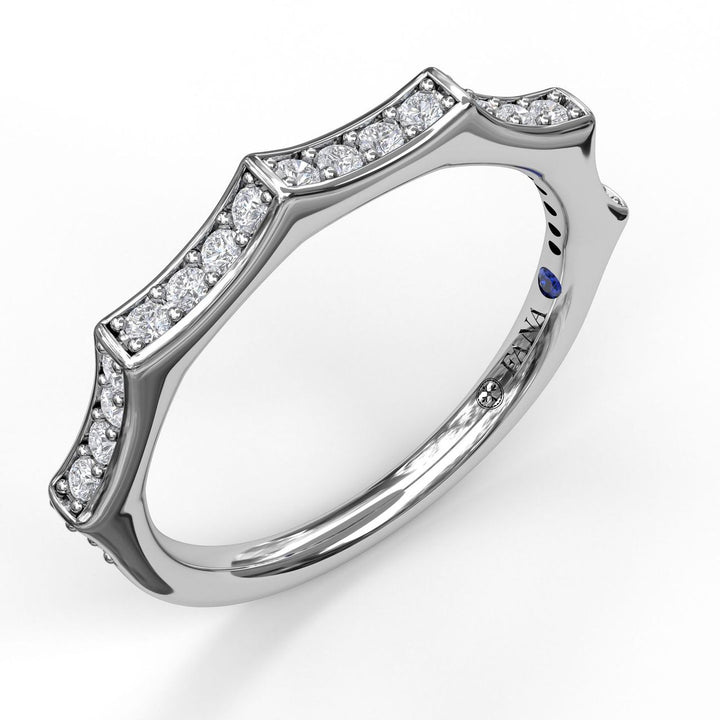 Scalloped Profile Bead and Channel Set Diamond Band