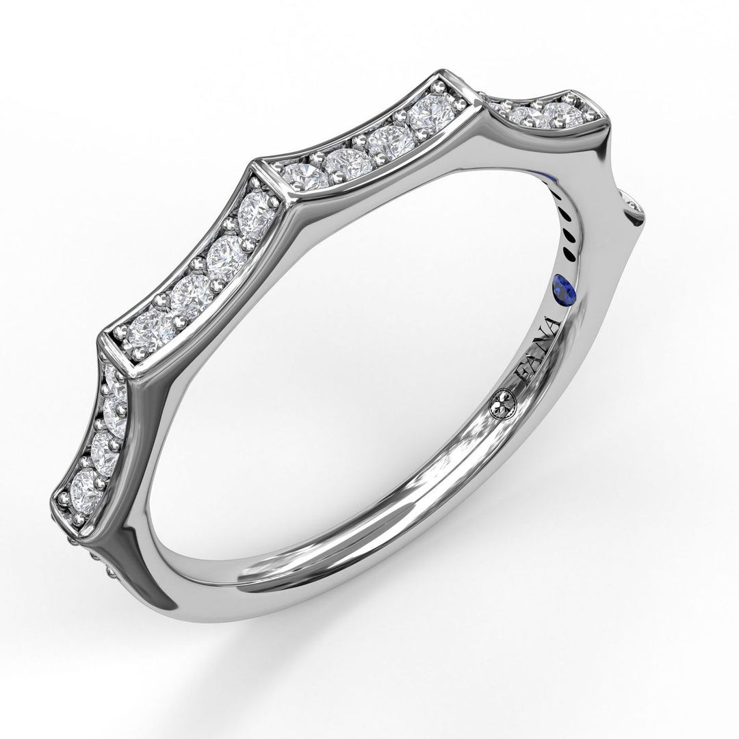 Scalloped Profile Bead and Channel Set Diamond Band