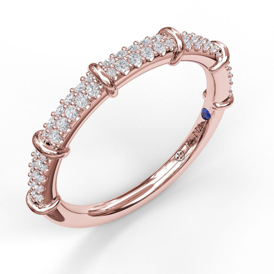 Micropave Diamond Band with High Polished Accents