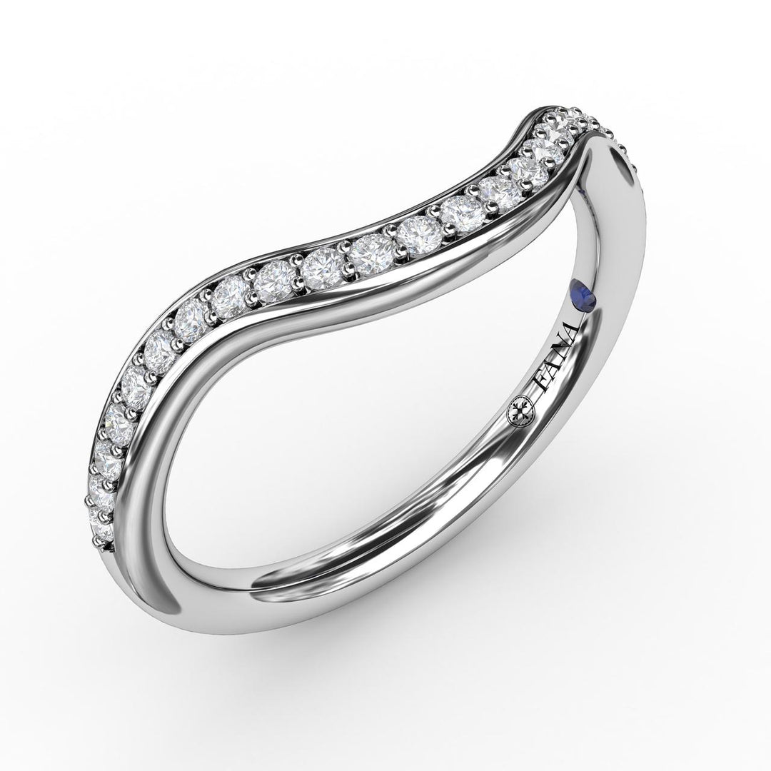 Modern Bead and Channel Set Contour Diamond Band