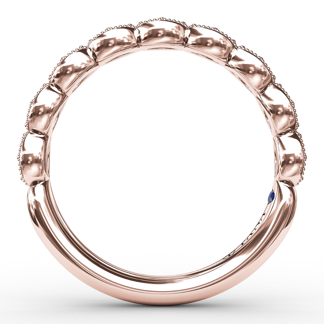 Scalloped Diamond Band with Milgrain