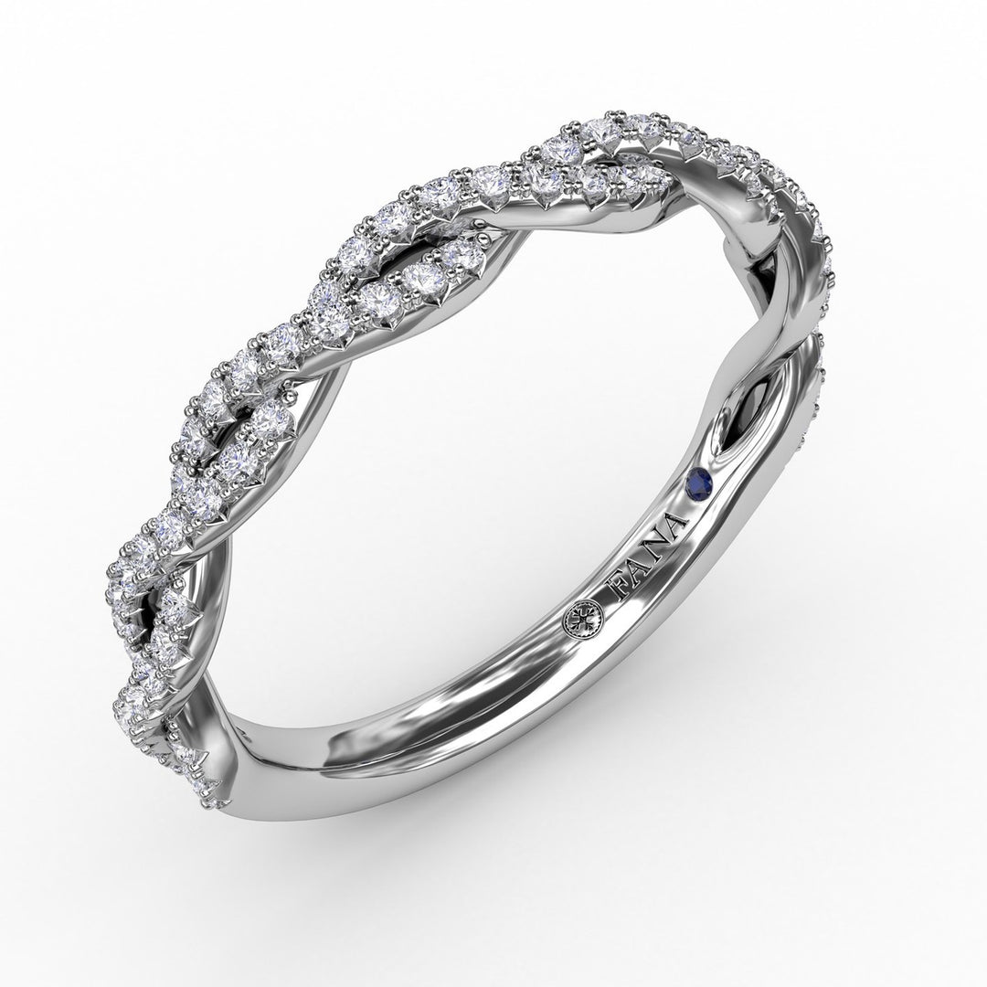 French Pave Diamond Twist Band