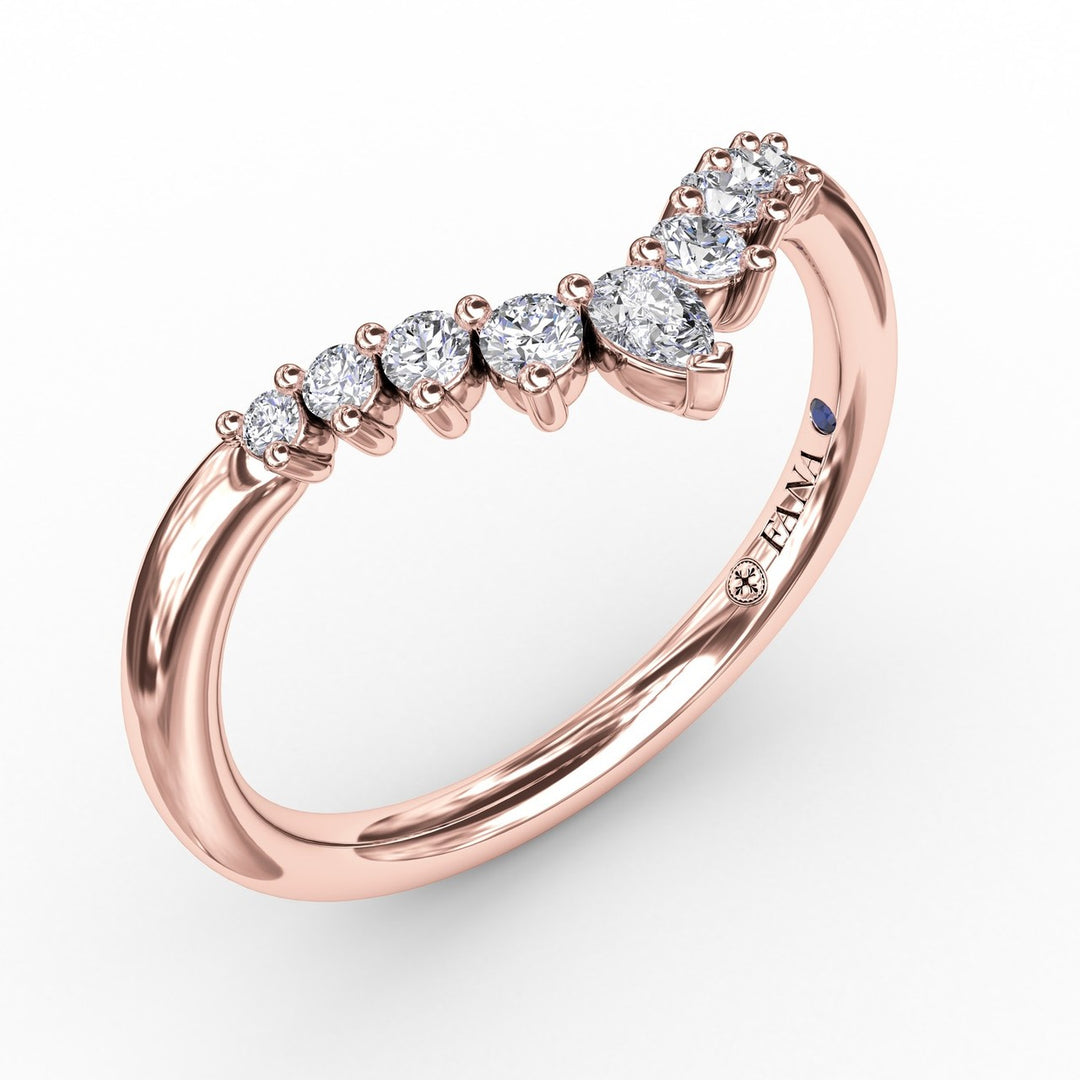 Prong Set Chevron Diamond Band
