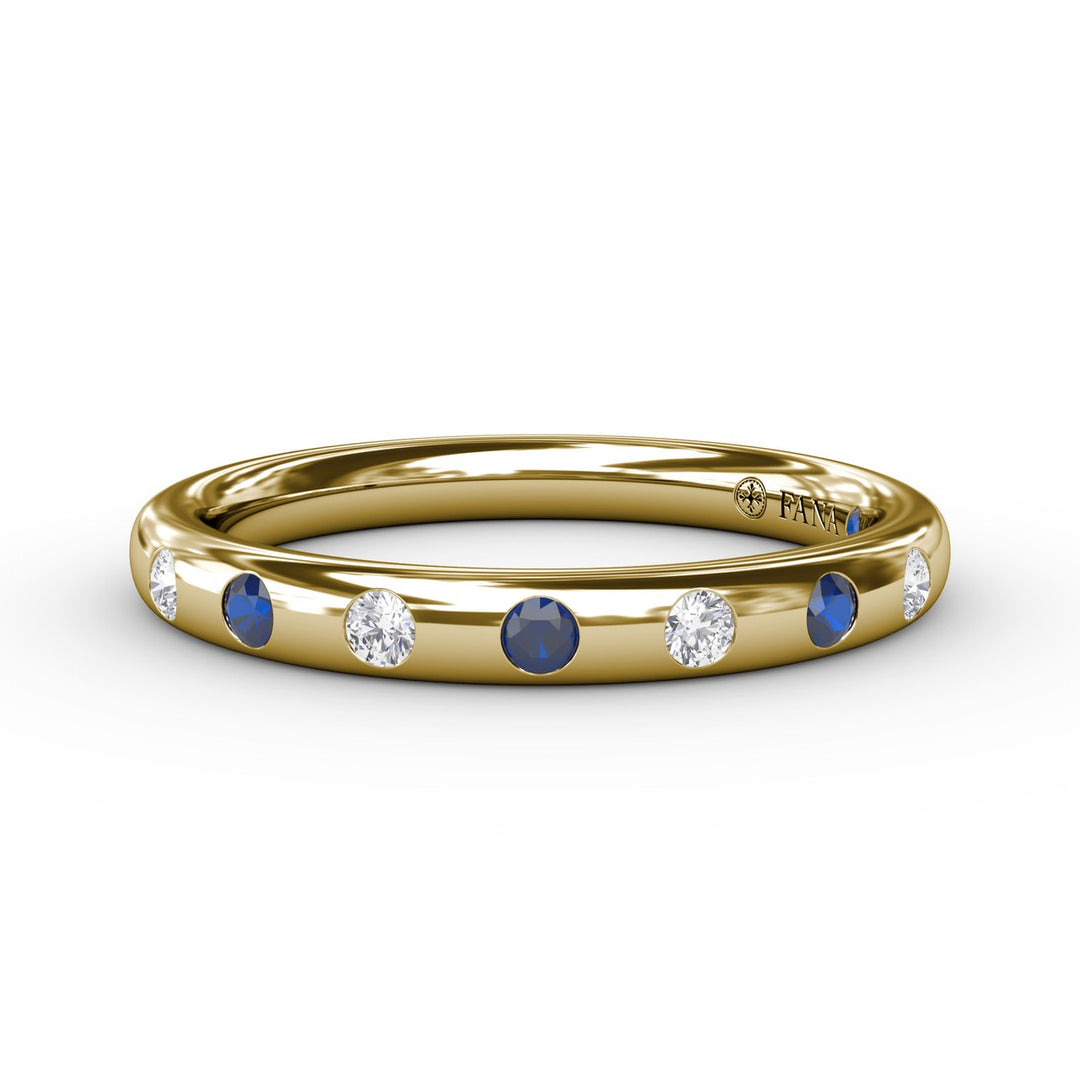 Sapphire Flush Setting Band
