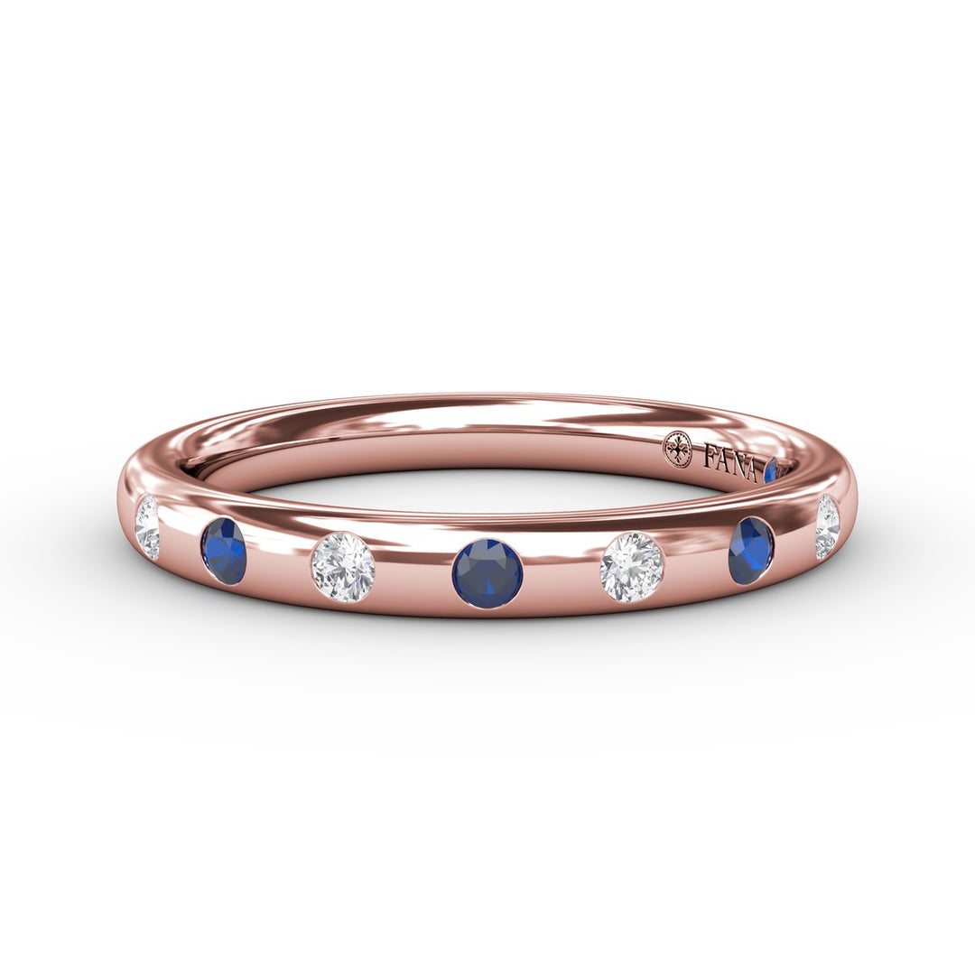Sapphire Flush Setting Band