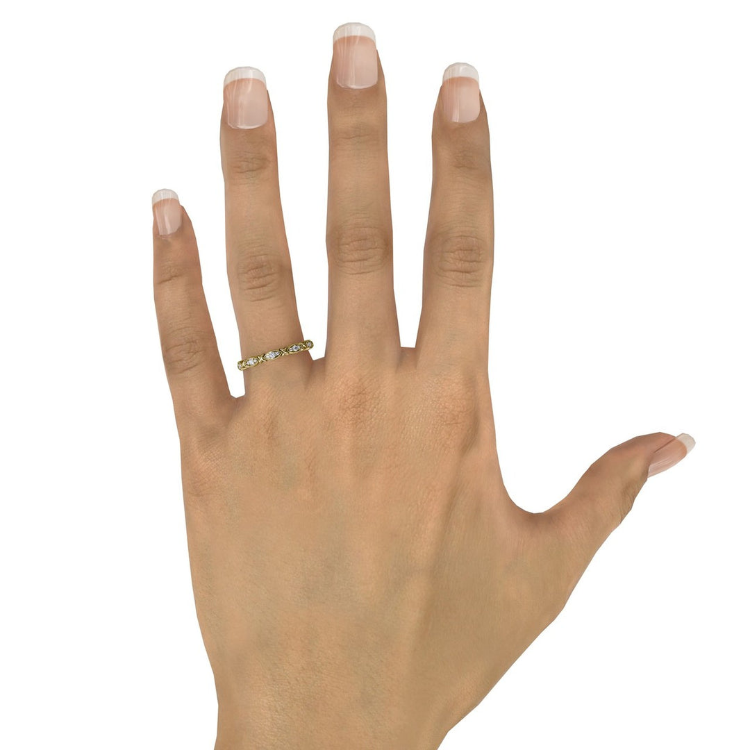 Marquise Diamond Band with Milgrain