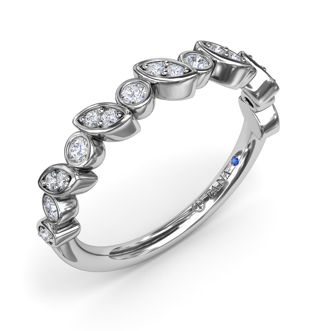 Multi-shaped Bezel Set Diamond Band