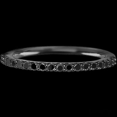 Zirconium band with 21 Round Black Diamond having TCW-.32