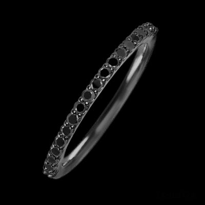 Zirconium band with 21 Round Black Diamond having TCW-.32