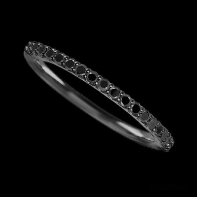 Zirconium band with 21 Round Black Diamond having TCW-.32