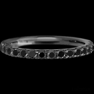 Zirconium band with 15 Round Black Diamond having TCW-.45
