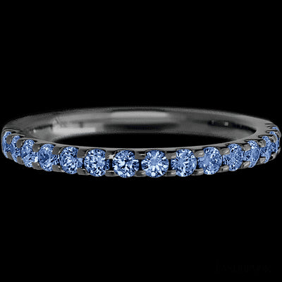 Zirconium band with 15 Round Denim Sapphire having TCW-.45
